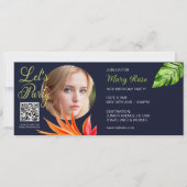 Tropische Blätter und Blume Einladung (Vorderseite)