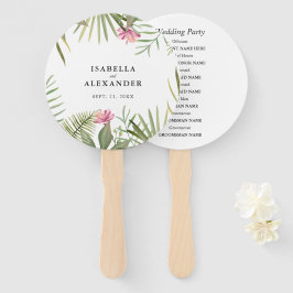 Tropische Blätter und Blume Fächer