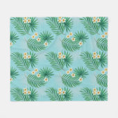 Tropische Blätter und Blume Fleecedecke (Vorderseite (Horizontal))