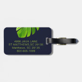 Tropische Blätter und Blume Gepäckanhänger (Rückseite horizontal)