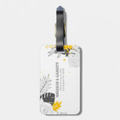 Tropische Blätter und Blume Gepäckanhänger (Rückseite vertikal)