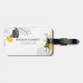 Tropische Blätter und Blume Gepäckanhänger (Rückseite horizontal)