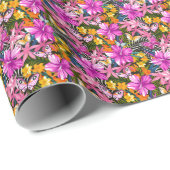 Tropische Blätter und Blume Geschenkpapier (Rolleneckpunkt)