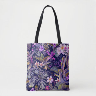 Tropische Blätter und Blume, handgezeichnet von Wa Tasche