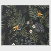 Tropische Blätter und Blume im Nachtstil. Se Geschenkpapier (Flach)