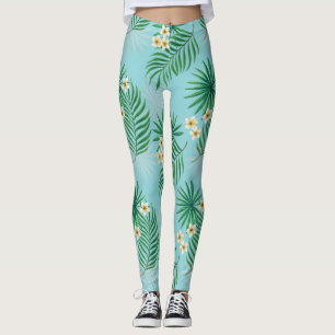 Tropische Blätter und Blume Leggings
