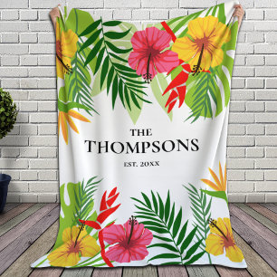 Tropische Blätter und Blume mit benutzerdefinierte Sherpadecke