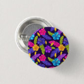 Tropische Blätter und Blume Muster-23857 Button (Vorne & Hinten)
