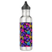 Tropische Blätter und Blume Muster-23857 Edelstahlflasche (Rechts)