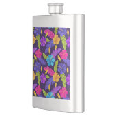 Tropische Blätter und Blume Muster-23857 Flachmann (Links)