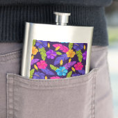 Tropische Blätter und Blume Muster-23857 Flachmann (Beispiel)