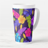 Tropische Blätter und Blume Muster-23857 Milchtasse (Rechte Ecke)