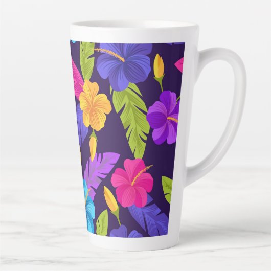 Tropische Blätter und Blume Muster-23857 Milchtasse (Rechts)
