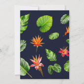 Tropische Blätter und Blume Retro-Hochzeit Einladung (Rückseite)
