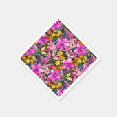 Tropische Blätter und Blume Serviette (Ecke)