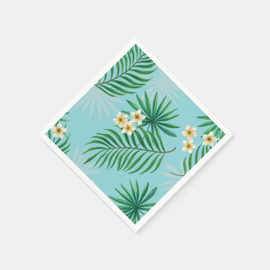 Tropische Blätter und Blume Serviette (Ecke)