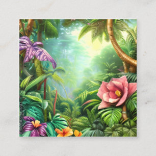 Tropische Blätter und Blume sind für ihre Quadratische Visitenkarte