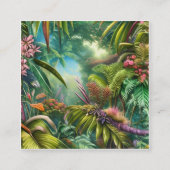 Tropische Blätter und Blume sind für ihre Quadratische Visitenkarte (Vorderseite)