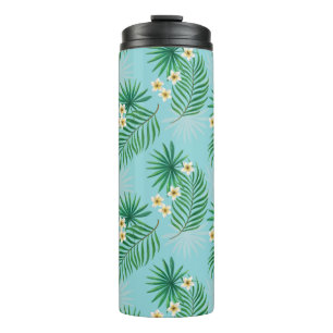 Tropische Blätter und Blume Thermosbecher