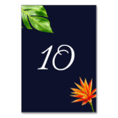 Tropische Blätter und Blume Tischnummer (Vorderseite)