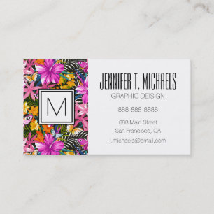Tropische Blätter und Blume Visitenkarte