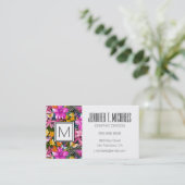 Tropische Blätter und Blume Visitenkarte (Stehend Vorderseite)