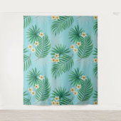 Tropische Blätter und Blume Wandteppich (Vorderseite)