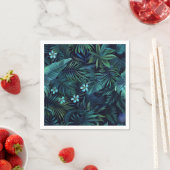 Tropische Blätter und Blumen Serviette (Beispiel)