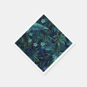 Tropische Blätter und Blumen Serviette (Ecke)