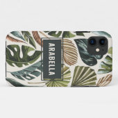 Tropische Blätter und botanische personalisierte B Case-Mate iPhone Hülle (Rückseite (Horizontal))