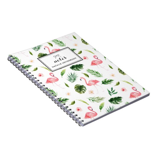 Tropische Blätter und Flamingo Custom Notizblock (Rechte Seite)