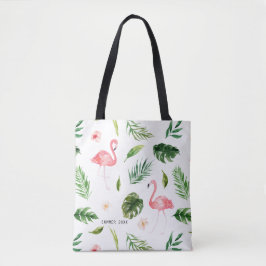 Tropische Blätter und Flamingo Tasche