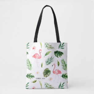 Tropische Blätter und Flamingo Tasche