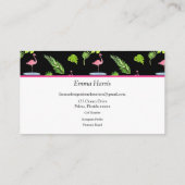 Tropische Blätter und Flamingos Visitenkarte (Rückseite)