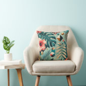Tropische Blätter und geometrisches Muster Kissen (Stuhl )