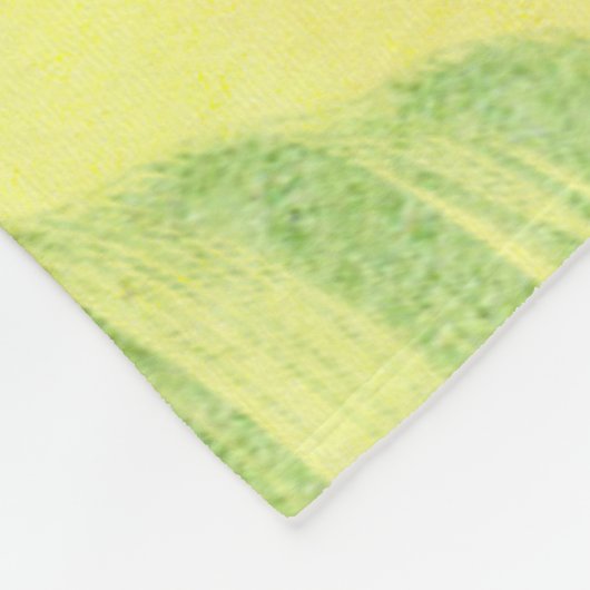 Tropische Blätter und Hibiskus Blume Aquarell Fleecedecke (Ecke)