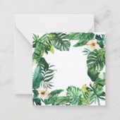 Tropische Blätter und Hibiskus-Rahmen Mitteilungskarte (Vorderseite)