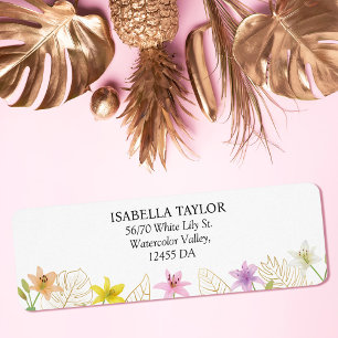 Tropische Blätter und Lily Floral Wedding Address