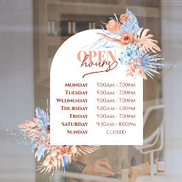 Tropische Blätter und offene Bogenfenster Fensteraufkleber