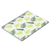 Tropische Blätter und Polka Punkte auf der Textur. Notizblock (Linke Seite)