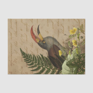 Tropische Blätter und Toucan Ephemera Seidenpapier