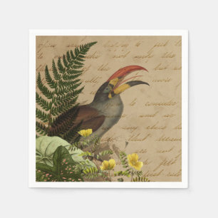 Tropische Blätter und Toucan Serviette