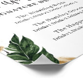 Tropische Blätter Unterschrift Getränke Poster (Ecke)