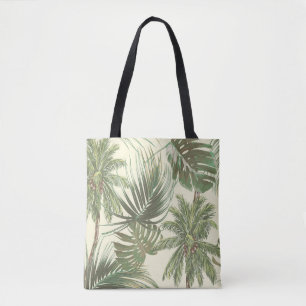 Tropische Blätter Vintage Palmen Tapete Tasche