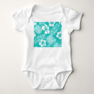 Tropische Blätter: Vintage-Pflanzenmuster Baby Strampler