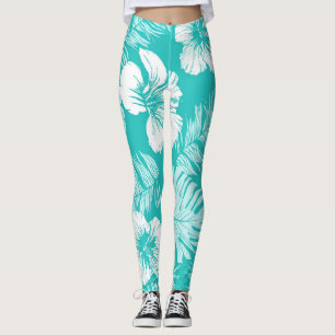 Tropische Blätter: Vintage-Pflanzenmuster Leggings