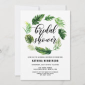 Tropische Blätter Wasserfarbe Brautparty Einladung (Vorderseite)