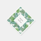 Tropische Blätter Wasserfarbe Hochzeit Serviette (Ecke)