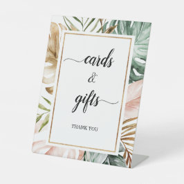 Tropische Blätter Wasserfarbe Karten und Geschenke Sockelschild