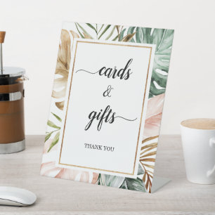 Tropische Blätter Wasserfarbe Karten und Geschenke Sockelschild